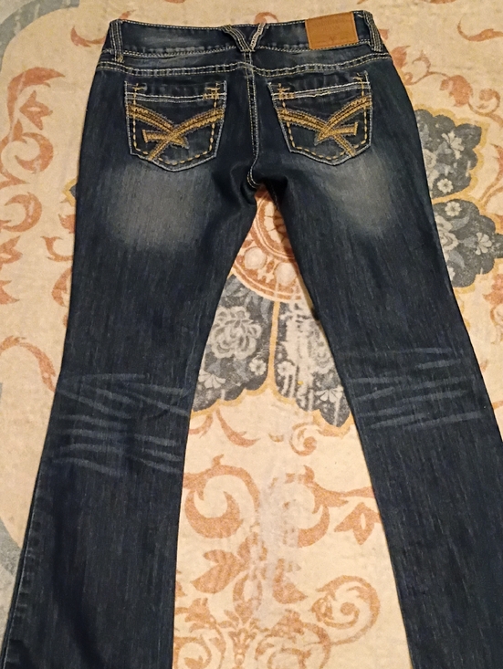 Amethyst Jeans Denim - Amethyst Jeans Dark Blue Bootcut with Embroidered Back Pockets